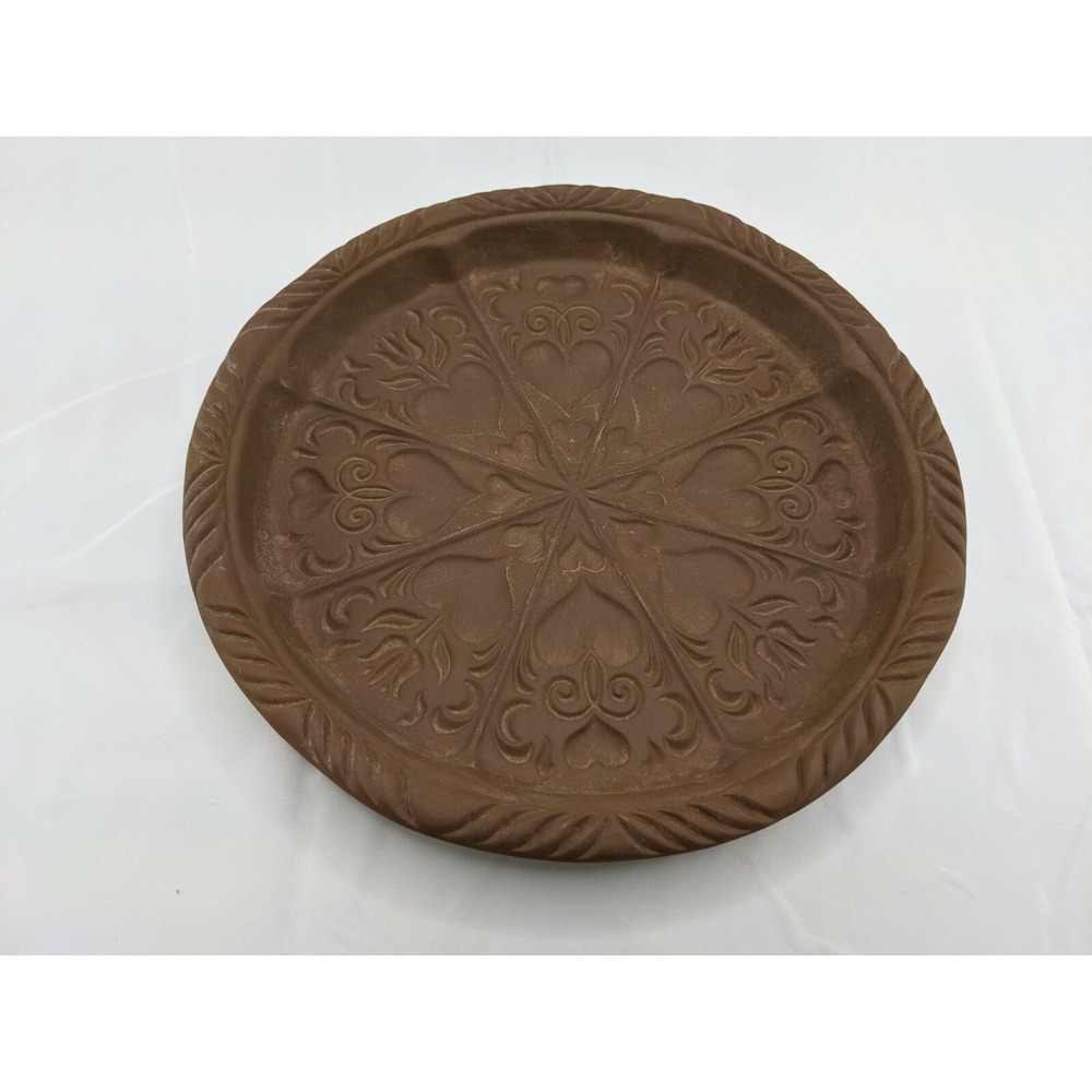 Hartstone Pottery USA Pie Plate Hearts Swirls Baker‎ Stoneware